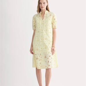 Everlane Pale Yellow Eyelet Midi Dress
